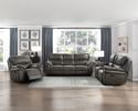 Plush Modern Design Living Room Reclining Sofa Gray Microfiber Upholstery Solid Wood Frame Furniture 1pc