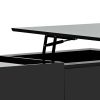 [VIDEO provided] ON-TREND Multi-functional Coffee Table with Lifted Tabletop, Contemporary Cocktail Table with Metal Frame Legs, High-gloss Surface Di