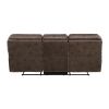 Plush Modern Design Living Room Reclining Sofa Brown Microfiber Upholstery Solid Wood Frame Furniture 1pc