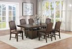 Classic Design Brown / Rustic Espresso Finish Faux Leather Set of 2 Side Chairs Dining Room Furniture Rubber wood Foam Cushion