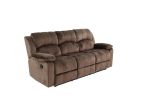 Comfortable Motion Sofa 1pc Couch Living Room Furniture Chocolate Padded Suede Plush Cushion Metal Reclining