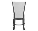 2pc Contemporary Glam Upholstered Dining Side Chair Padded Dove Gray Fabric Upholstery Seat Back Wooden Furniture