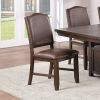 Classic Design Brown / Rustic Espresso Finish Faux Leather Set of 2 Side Chairs Dining Room Furniture Rubber wood Foam Cushion