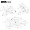 Modern Living Room Sofa Set Linen Upholstered Couch Furniture for Home or Office ,Light Grey,(1+2 Seat,Old Sku:SG000365AAA)