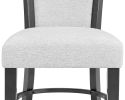 2pc Contemporary Glam Upholstered Dining Side Chair Padded Dove Gray Fabric Upholstery Seat Back Wooden Furniture