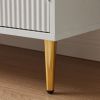 Storage cabinet Wave pattern 2 door With drawers buffets & sideboards for living room, dining room, bedroom , hall, white, 47.2''w x 15.8''d x 33.5''h