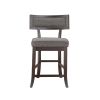 Rustic Aesthetic Dark Cherry Finish Counter Height Chair Set of 2 Wood Framed Nailhead Trim Fabric Upholstered Seat Kitchen Dining Room Furniture