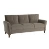 Modern Living Room Sofa Set 2pcs Comfort Sofa Loveseat Plush Seatbacks Tufted Detail Brown Velvet Upholstery Solid Wood Frame Furniture