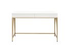 Lightmane Desk; White High Gloss & Gold YJ