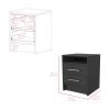 Nightstand Cartiz, Two Drawers, Black Wengue Finish