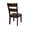 Classic Style Set of 2 Side Chairs Mango Veneer Faux Leather Upholstered Transitional Dining Furniture