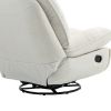360° Swivel Recliner Adjustable Chair Chenille Glider Swivel Reclining Sofa Chair with Black Metal Round Base - Beige