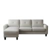 Living Room Furniture with Polyester Fabric L Shape Couch Corner Sofa for Small Space Beige