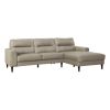 Modern Living Room 2-Piece Sectional Sofa Chaise Top Grain Leather Upholstered Lathe-Hue Solid Wood Furniture