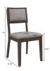 2pc Transitional Dining Side Chair with Upholstered Seat Back Dark Brown Gray Finish Dining Room Wooden Furniture