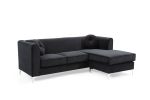 Glory Furniture Delray G793B-SC Sofa Chaise ( 3 Boxes) , BLACK
