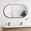 Wall Mounted Mirror 36"x18" Oval Bathroom Mirror Black Vanity Wall Mirror Pre-Set Hooks for Vertical or Horizontal Hang Ideal for Bedroom,Bathroom