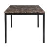 Counter Height Table 1pc Metal Frame Faux Mable Top Square Transitional Dining Room Furniture