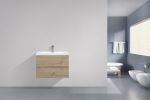 36'' Wall Mounted Single Bathroom Vanity in Natural Wood