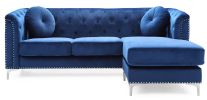 Glory Furniture Pompano G781B-SC Sofa Chaise ( 3 Boxes ) , NAVY BLUE