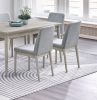Natural Wood Grain Color Set of 2pc Dining Chairs Dining Room Furniture Upholstered Fabric Plush Cushion Seat