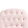 360° Swivel Recliner Adjustable Chair Chenille Glider Swivel Reclining Sofa Chair with Black Metal Round Base - Pink