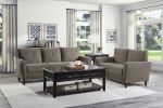 Brown Velvet Upholstery 1pc Comfort Sofa Plush Seatbacks Tufted Detail Solid Wood Frame Modern Living Room Furniture