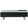 [VIDEO provided] ON-TREND Multi-functional Coffee Table with Lifted Tabletop, Contemporary Cocktail Table with Metal Frame Legs, High-gloss Surface Di