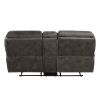 Plush Modern Living Room Sofa Set 3pc Reclining Sofa Loveseat Rocker Reclining Chair Gray Microfiber Upholstery Solid Wood Frame Furniture