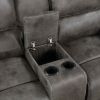 Plush Modern Living Room Sofa Set 3pc Reclining Sofa Loveseat Rocker Reclining Chair Gray Microfiber Upholstery Solid Wood Frame Furniture