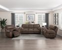 Plush Modern Design Living Room Reclining Sofa Brown Microfiber Upholstery Solid Wood Frame Furniture 1pc