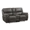Plush Modern Living Room Sofa Set 3pc Reclining Sofa Loveseat Rocker Reclining Chair Gray Microfiber Upholstery Solid Wood Frame Furniture