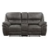 Plush Modern Living Room Sofa Set 2pc Reclining Sofa and Loveseat Gray Microfiber Upholstery Solid Wood Frame Furniture