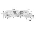 Contemporary 2-Pcs Sectional Set Living Room Furniture Light Brown Velvet Couch Left Facing Sofa, Right Facing Chaise Plush Cushion