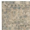 9' X 12' Blue Floral Vines Hand Loomed Distressed Area Rug