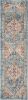 8' Blue And Ivory Power Loom Runner Rug