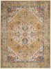 5' X 7' Ivory and Yellow Center Medallion Area Rug